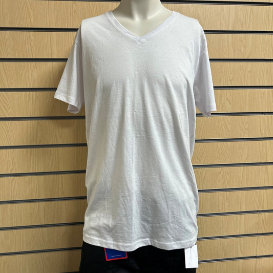 Large V - Neck T-Shirt – White - Cleaning Products UK
