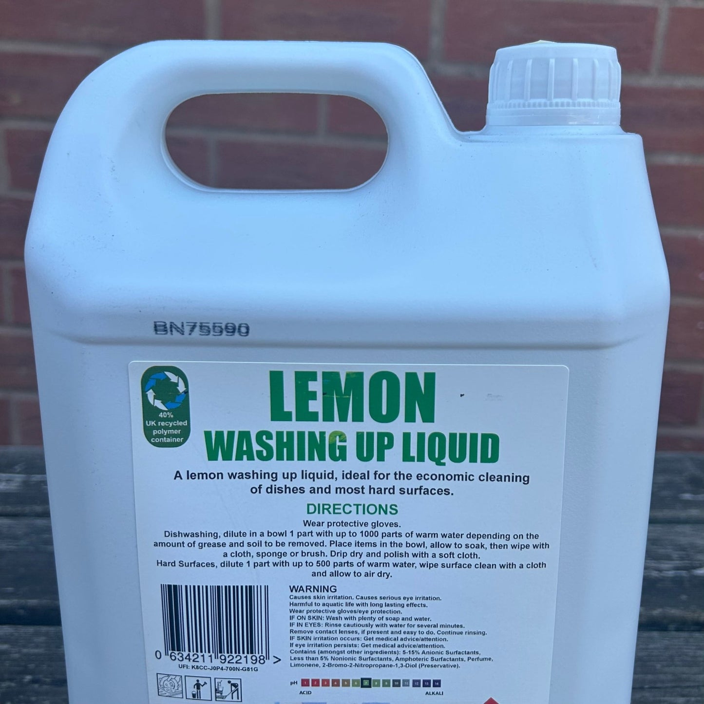 Lemon Washing Up Liquid 5ltr - Cleaning Products UK