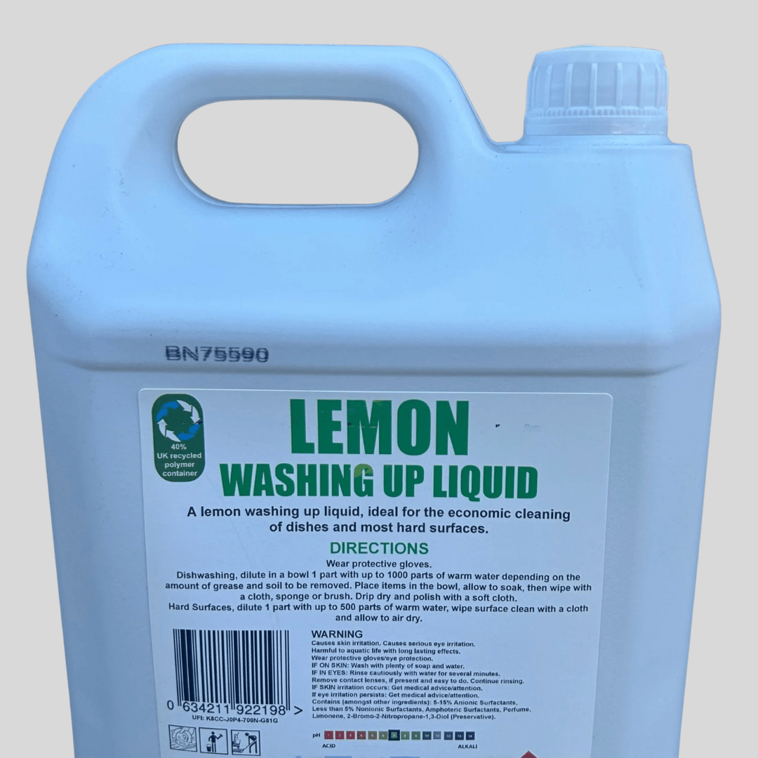 Lemon Washing Up Liquid 5ltr - Cleaning Products UK