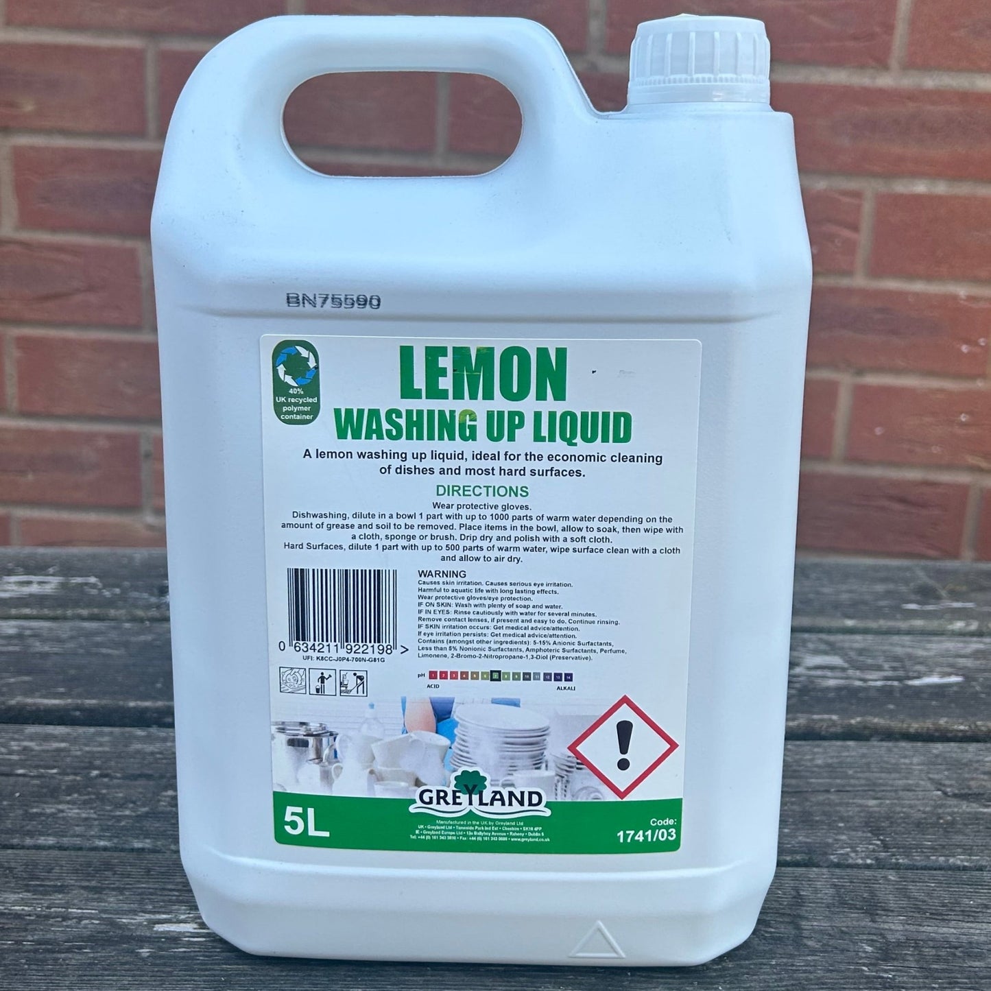 Lemon Washing Up Liquid 5ltr - Cleaning Products UK