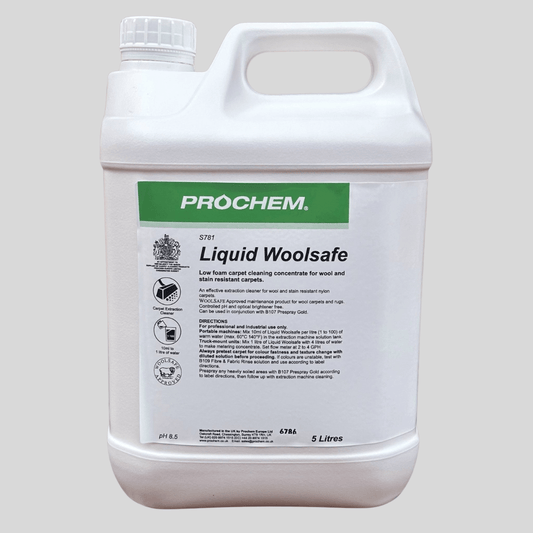 Liquid Woolsafe 5 Litre – Wool Carpet Extraction Cleaner Prochem - Cleaning Products UK