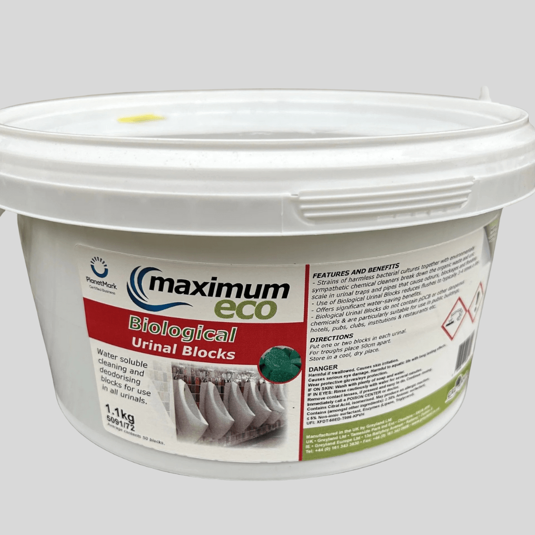 Maximum Eco Biological Urinal Blocks β 1.1kg Tub - Cleaning Products UK