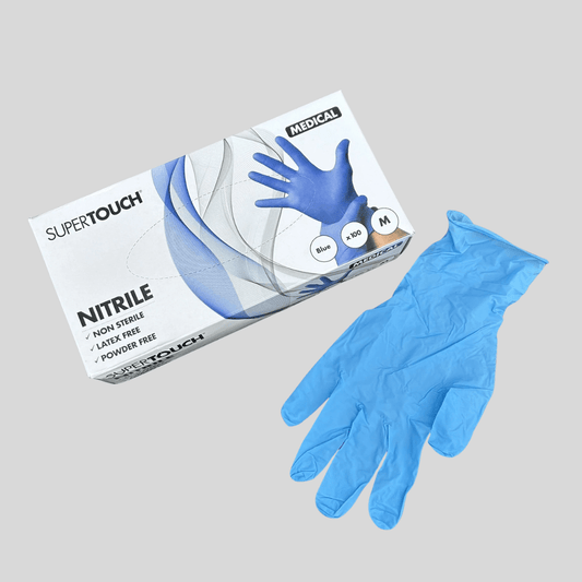 Medium Blue Nitrile Gloves - Box 100 - Cleaning Products UK