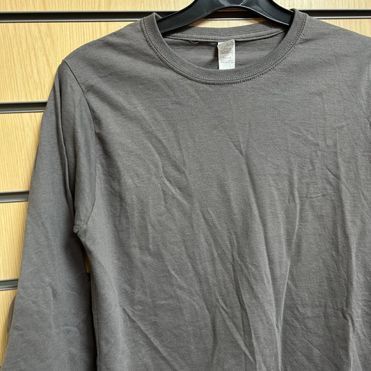 Medium Grey Ladies Long Sleeve Tshirt Gildan - Cleaning Products UK