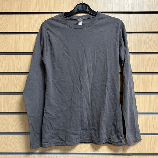 Medium Grey Ladies Long Sleeve Tshirt Gildan - Cleaning Products UK