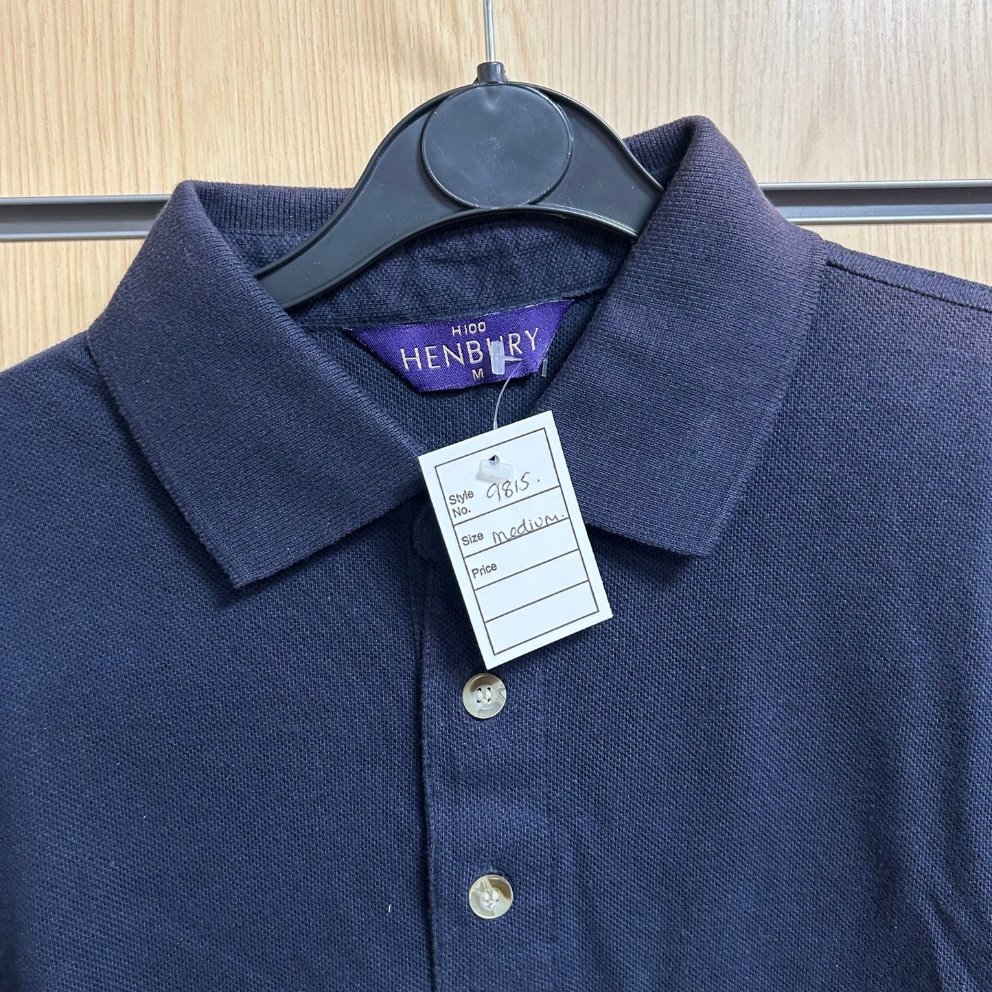 Medium Navy Polo Shirt Henbury H100 - Cleaning Products UK
