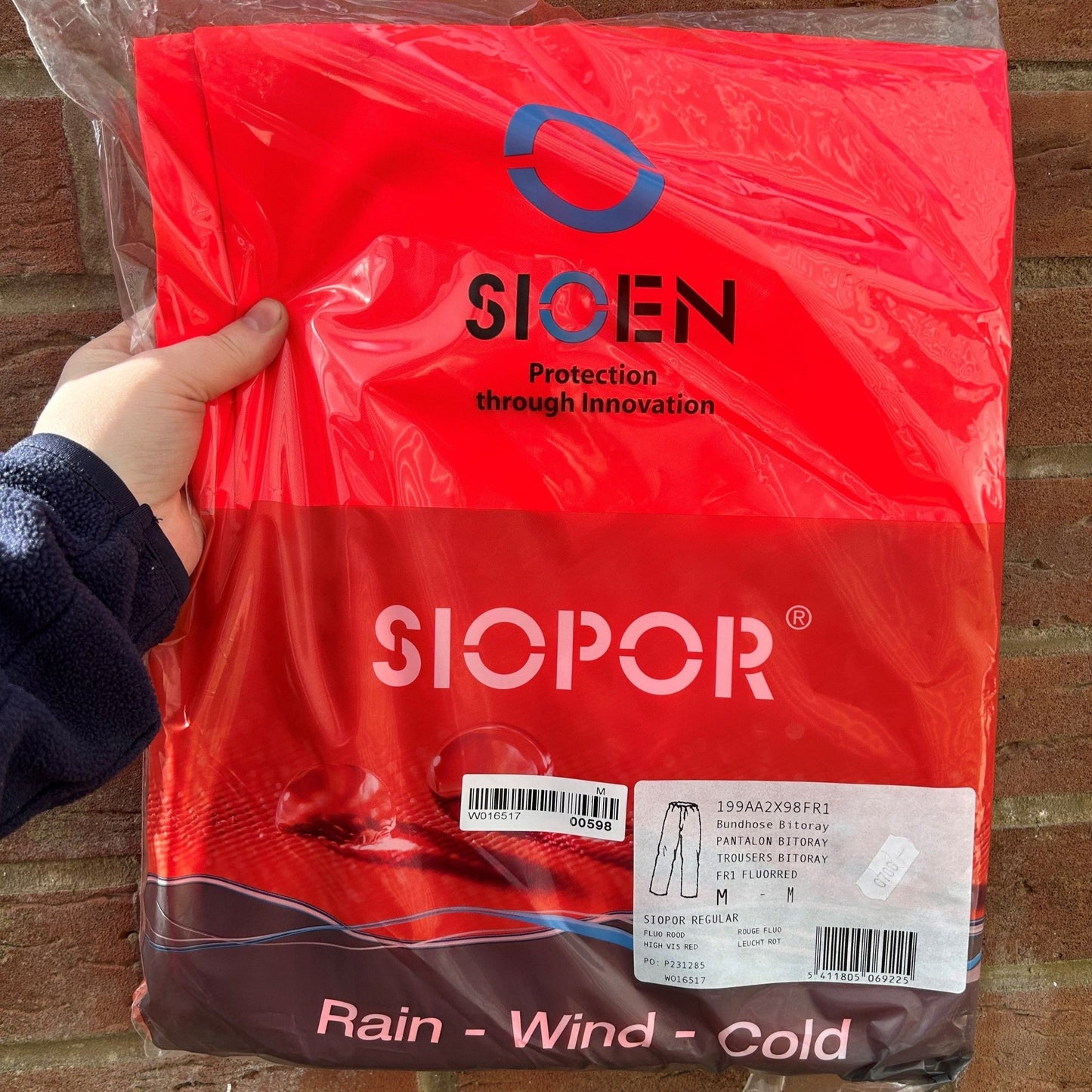 Sioen Hi - Vis Trousers – Bright Orange, Size M - Cleaning Products UK