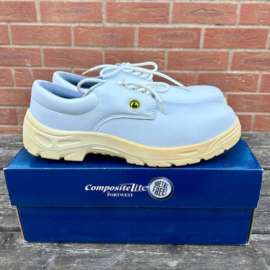 Size 10 Composite light (white ) Safety shoes - Cleaning Products UK