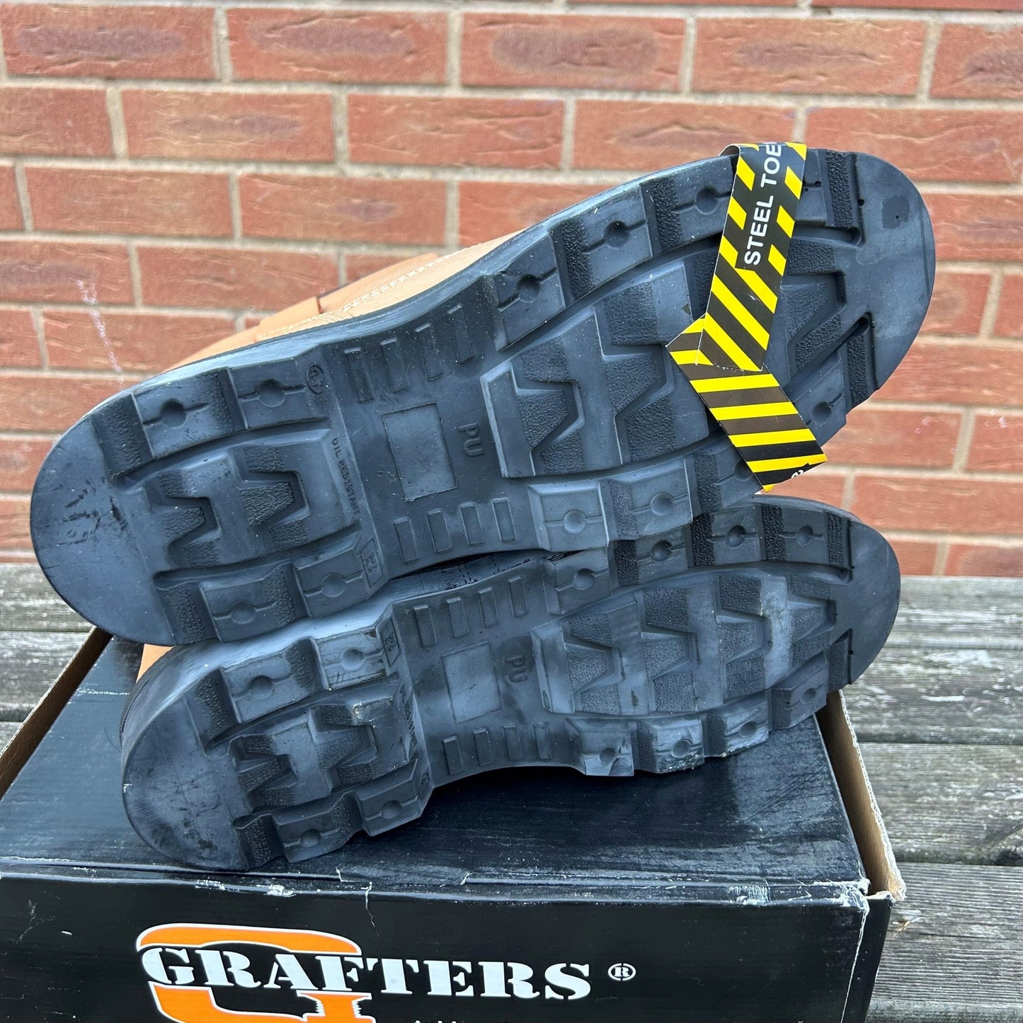 Size 13 Grafters M20BSMX Tan Leather Steel Toe Cap Rigger Boots – Lined - Cleaning Products UK