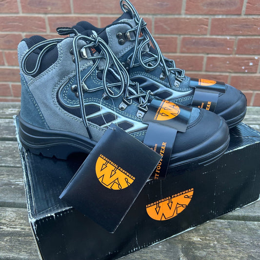 Size 9 - Industrial Footwear Safety Boots – Black/Grey - Cleaning Products UK