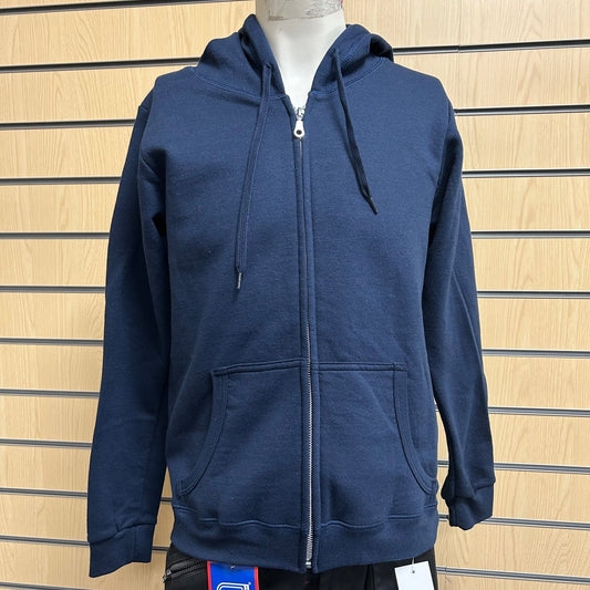 Small Gildan Navy Full Zip Hoodie - Cleaning Products UK