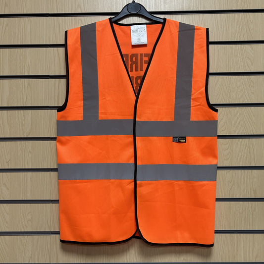 Small Hi - Vis Orange “Fire Warden” Safety Vest - Cleaning Products UK
