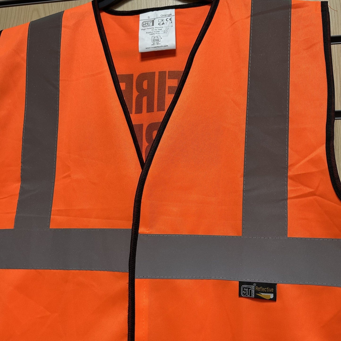 Small Hi - Vis Orange “Fire Warden” Safety Vest - Cleaning Products UK