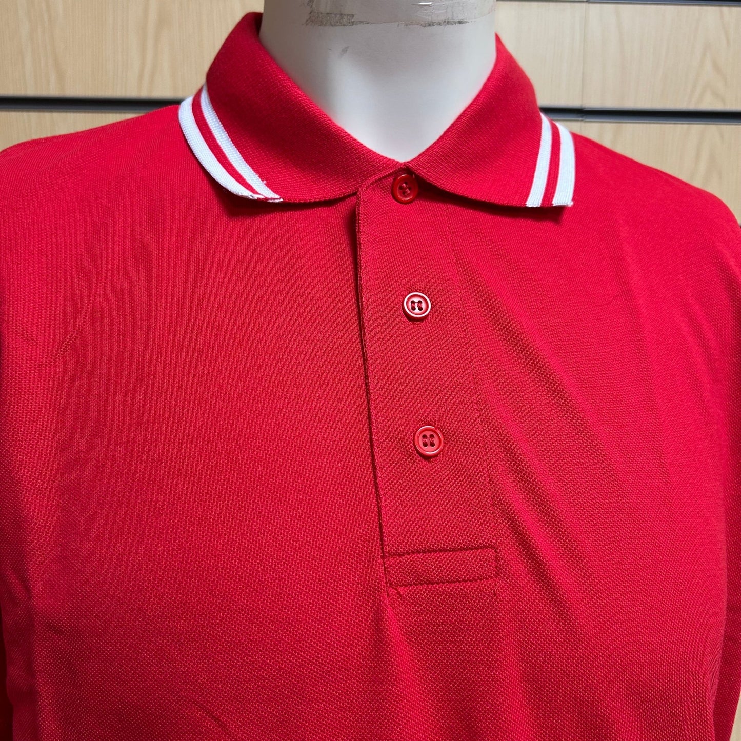 Small Kustom Kit Polo Shirt | Red with White Trim - Cleaning Products UK