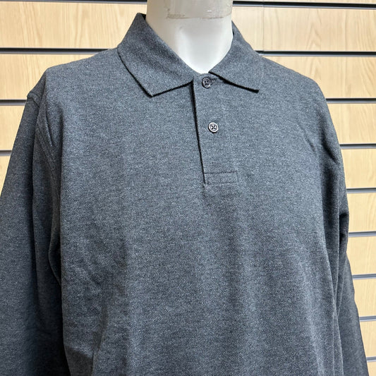 Small Russell Long Sleeve Polo Shirt – Dark Grey - Cleaning Products UK