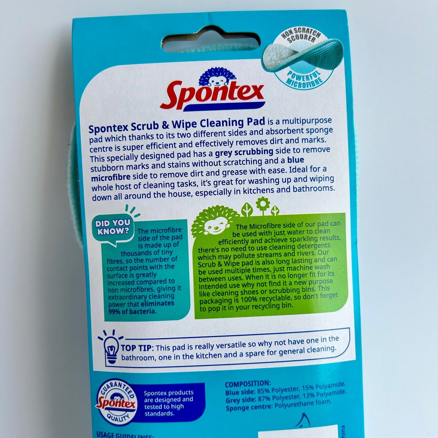 Spontex Scrub & Wipe Cleaning Pads - Cleaning Products UK