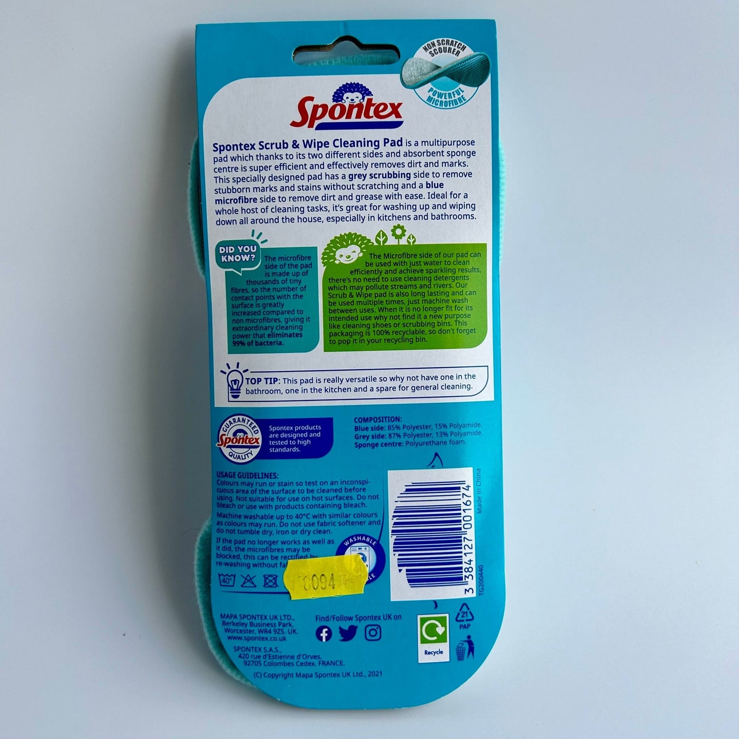Spontex Scrub & Wipe Cleaning Pads - Cleaning Products UK