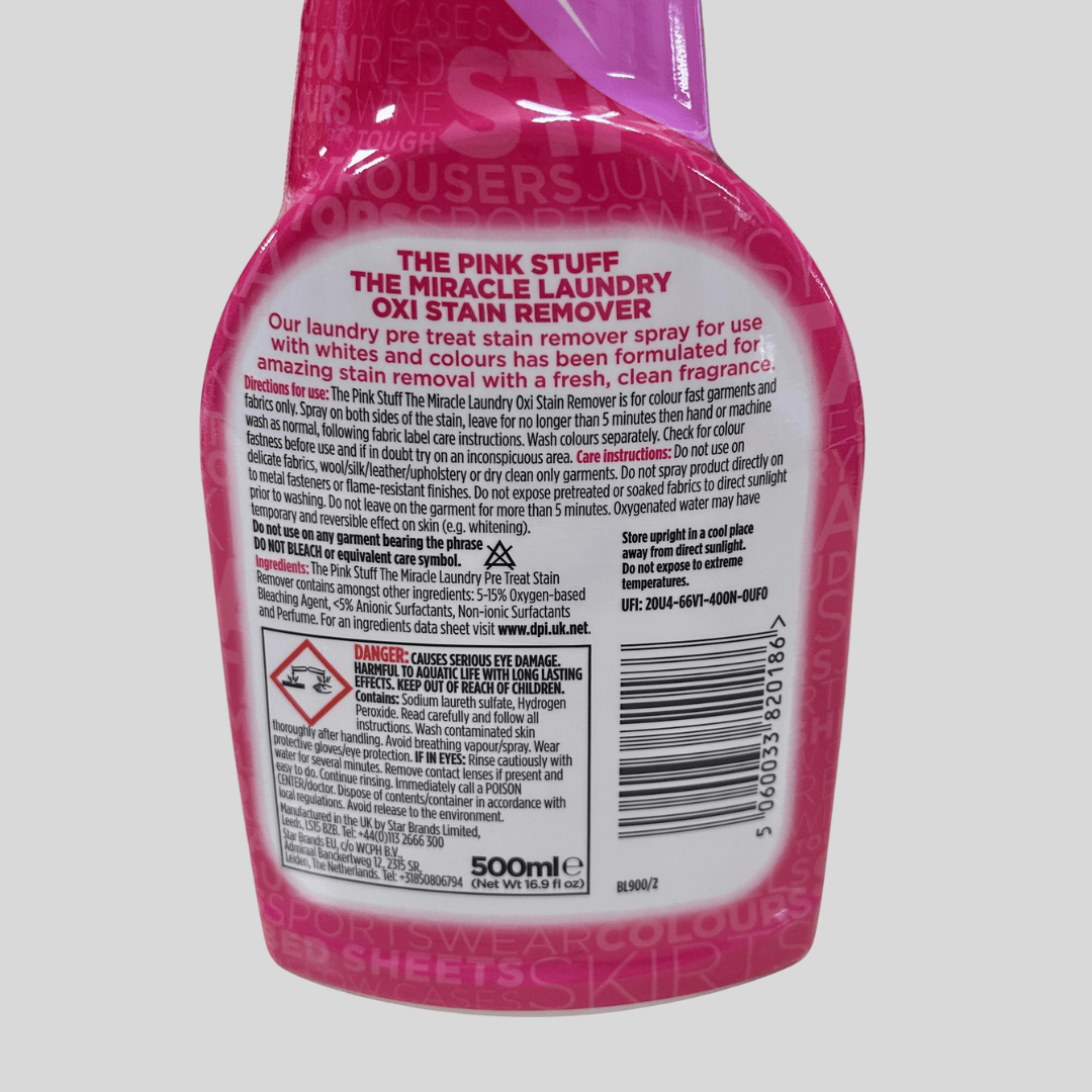 The Pink Stuff Stain Remover Spray 500ml - Cleaning Products UK