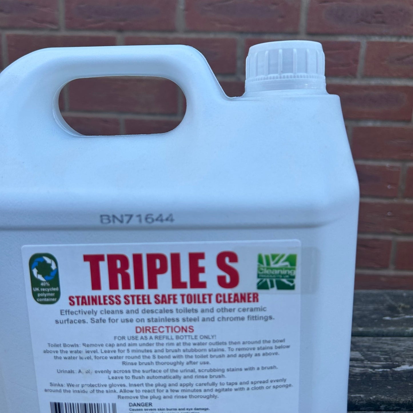 Triple Stainless Steel Safe Toilet Cleaner 5ltr - Cleaning Products UK