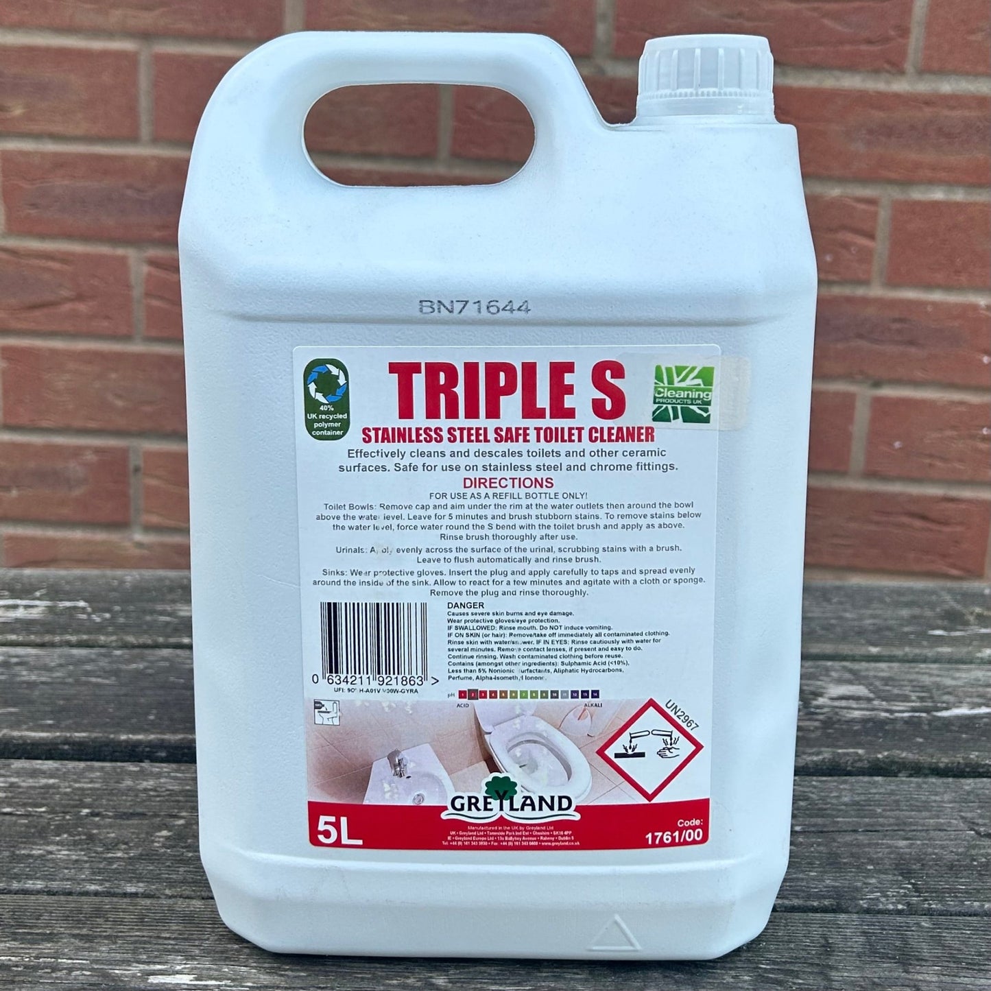 Triple Stainless Steel Safe Toilet Cleaner 5ltr - Cleaning Products UK