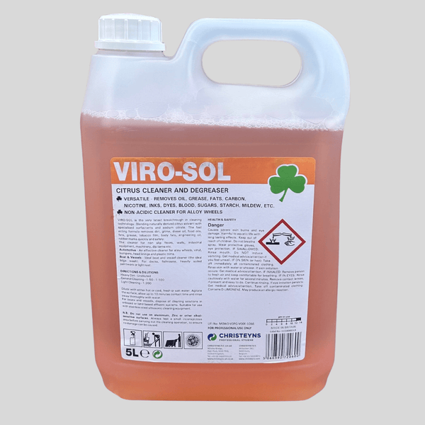 Viro - Sol Citrus Cleaner & Degreaser 5L – Christeyns (Clover Chemicals) - Cleaning Products UK