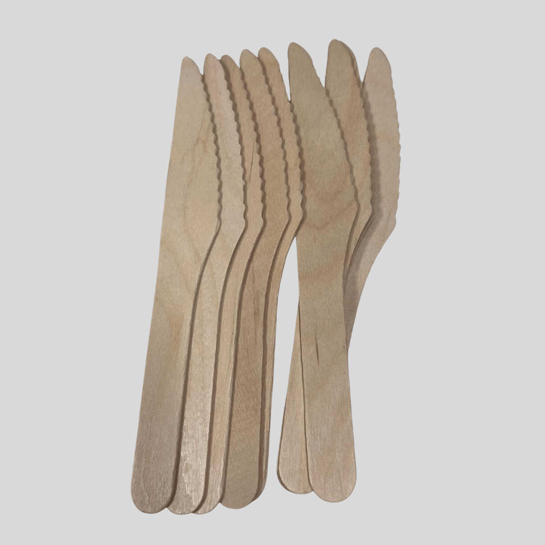 Wooden Knives β Pack of 100 | Eco - Friendly Disposable Cutlery - Cleaning Products UK