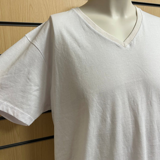 XLarge B&C V - Neck T-Shirt – White - Cleaning Products UK