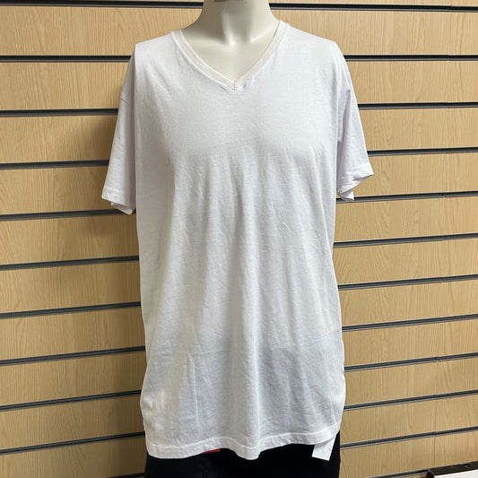 XLarge B&C V - Neck T-Shirt – White - Cleaning Products UK