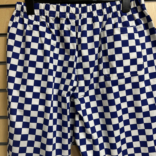 XLarge Chef Trousers Blue White Check 40 - 42" Waist Catering Kitchen Workwear Pants - Cleaning Products UK