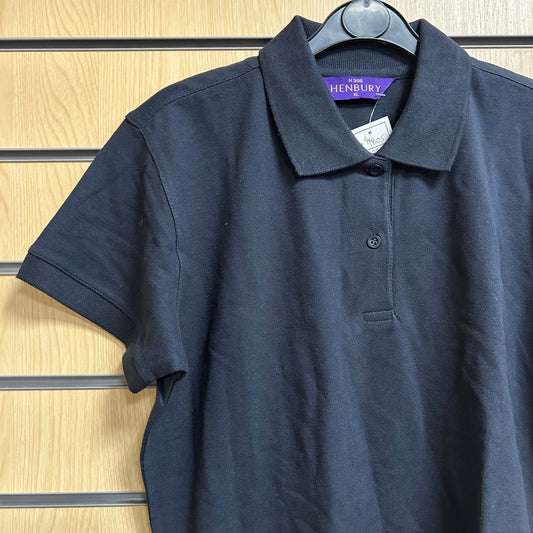 XLarge Ladies Navy Polo Shirt Henbury H306 - Cleaning Products UK