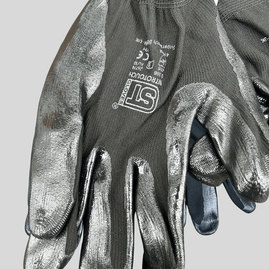 XLARGE Nitrotouch Black Nylon/Nitrile Gloves - PAIR - Cleaning Products UK