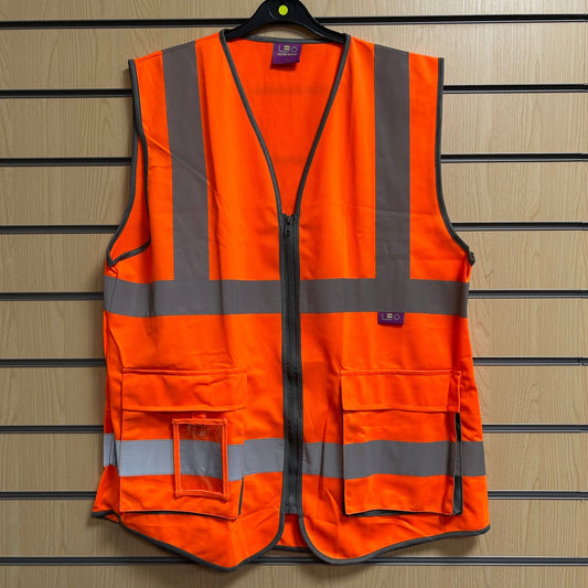 XLarge Women’s Superior Hi - Vis Waistcoat with Zip – Orange - Cleaning Products UK