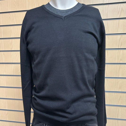 XSmall Black Vneck Sweatshirt Henbury H720 - Cleaning Products UK