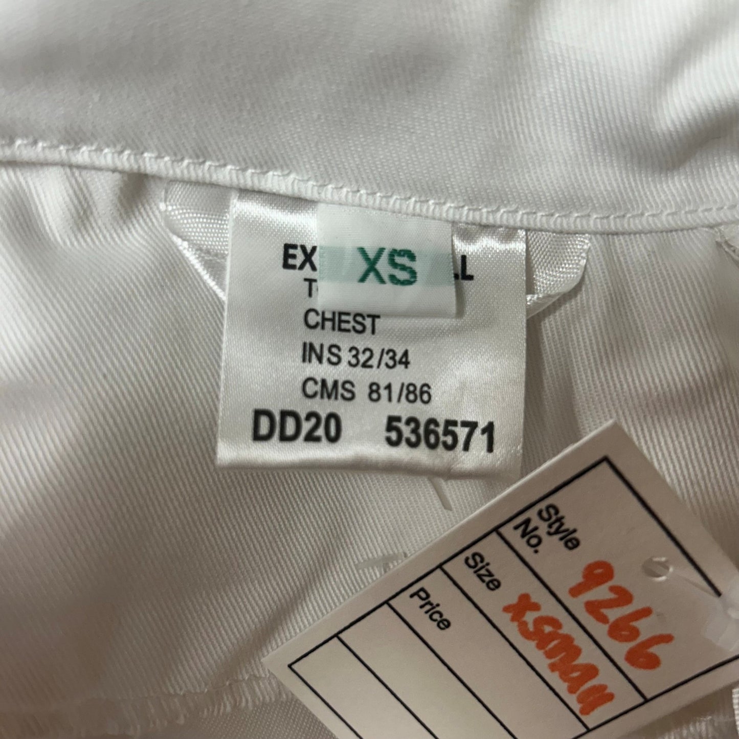 XSmall DD20 White Chef Jacket - Cleaning Products UK