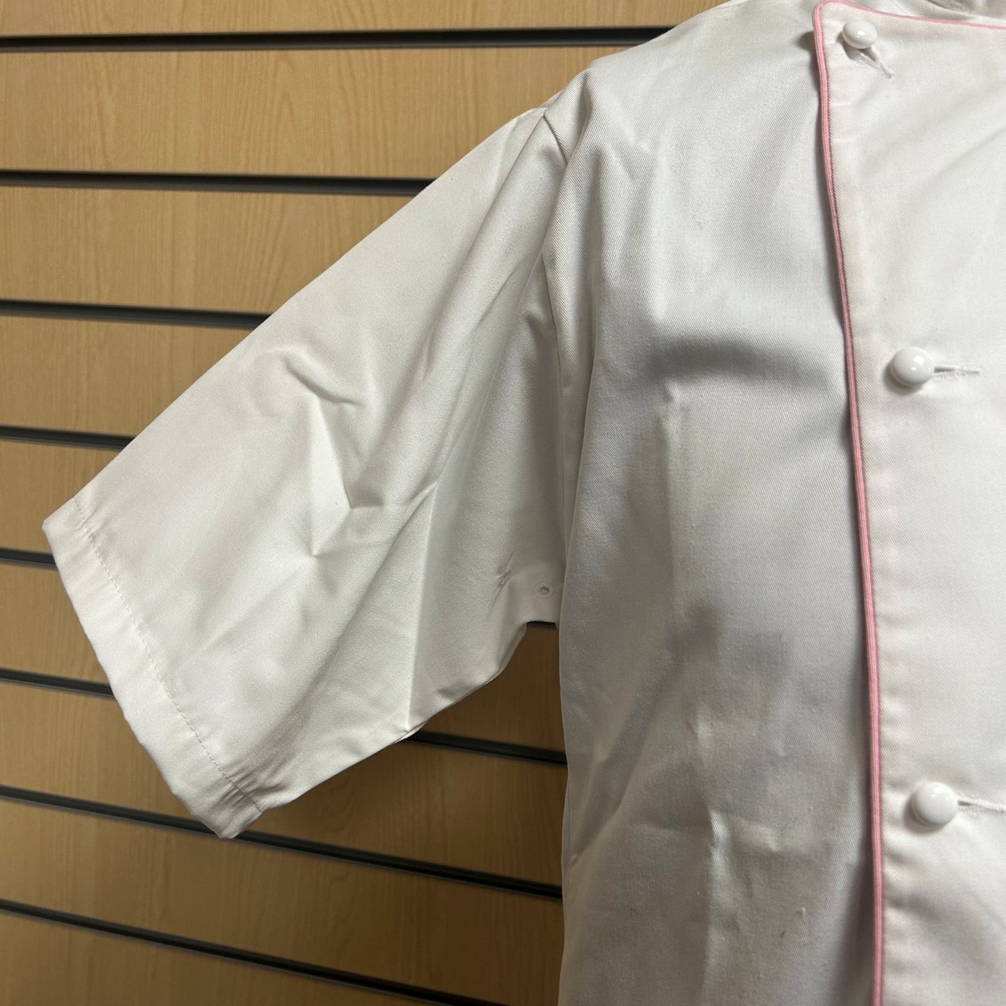 XSmall Le Chef Jacket DE49G White with Pink Detailing - Cleaning Products UK