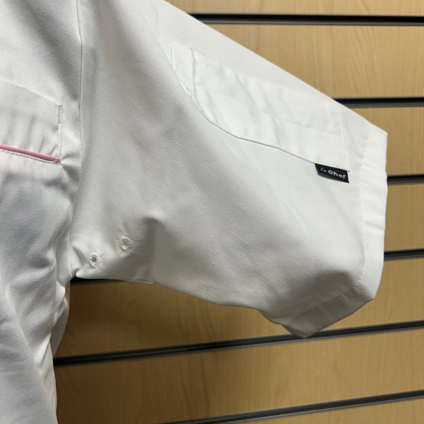 XSmall Le Chef Jacket DE49G White with Pink Detailing - Cleaning Products UK