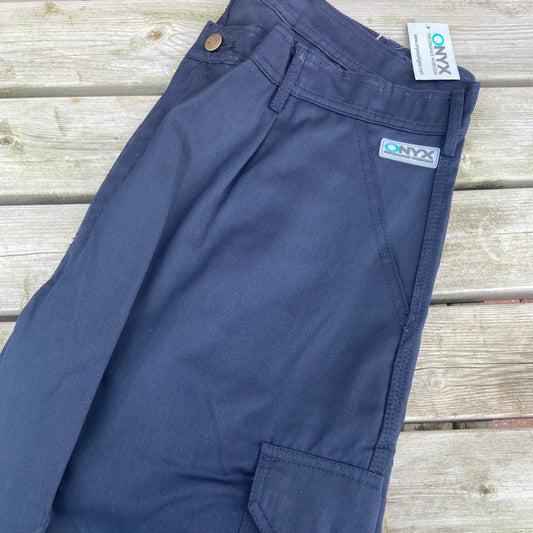 28"R Navy Onyx Worker 245g Polyester Cotton Cargo Trouser