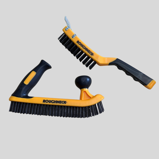 Roughneck Heavy Duty Wire Brush Set – 2 Piece Carbon Steel Cleaning Brushes