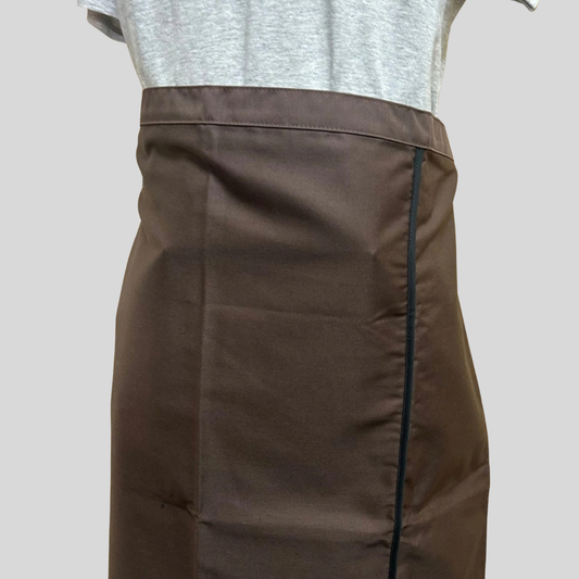 Brown Bib Apron – 29"x29", No Pocket (Poly-Cotton Blend)