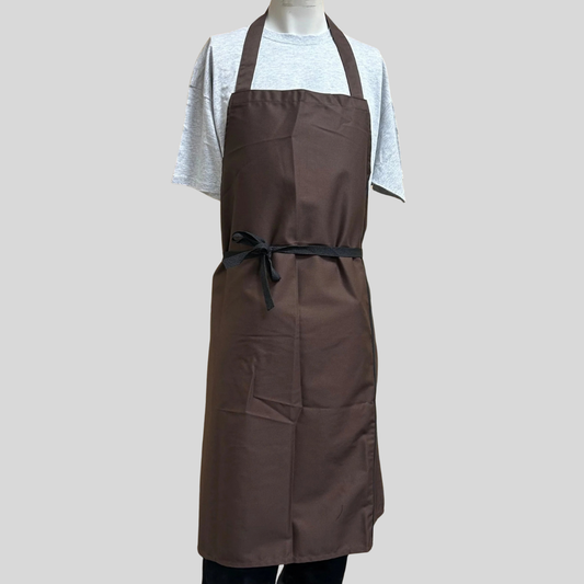 Brown Bib Apron with Black Ties – FAITHFUL Brand (One Size)