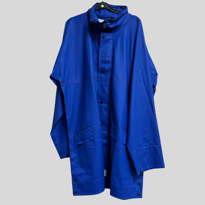 Large Blue Waterproof Jacket with Hood