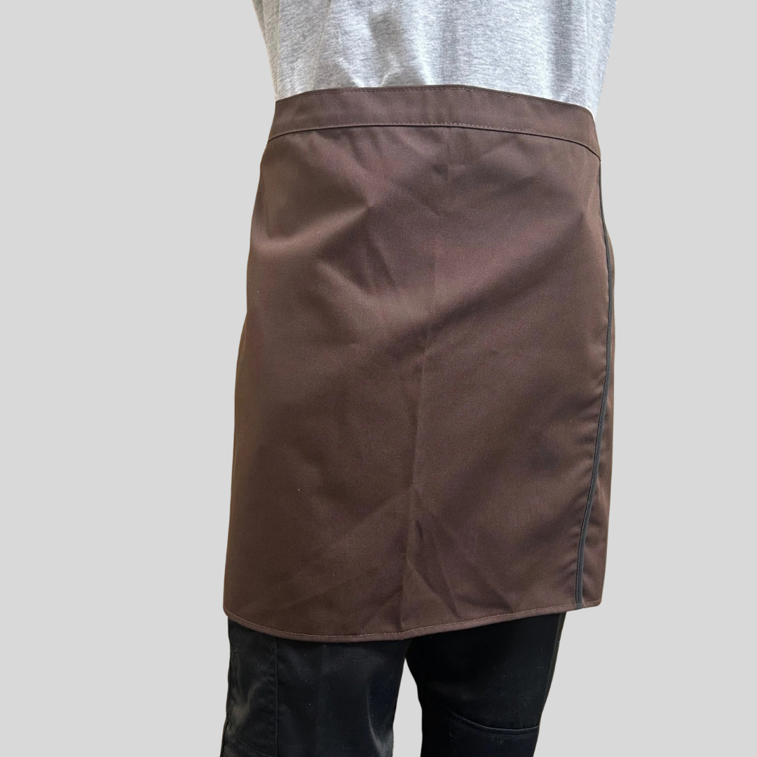 Black & Brown Bib Apron – 16"x29", No Pocket (Poly-Cotton Blend)