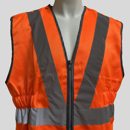 Large Hi-Vis Orange Railway Safety Waistcoat