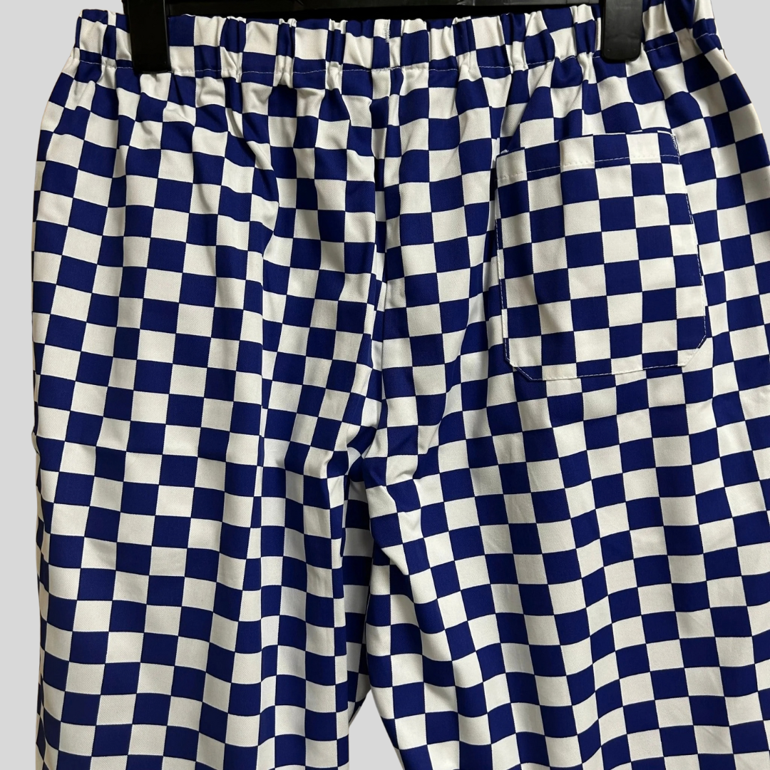 XLarge Chef Trousers Blue White Check 40-42" Waist Catering Kitchen Workwear Pants