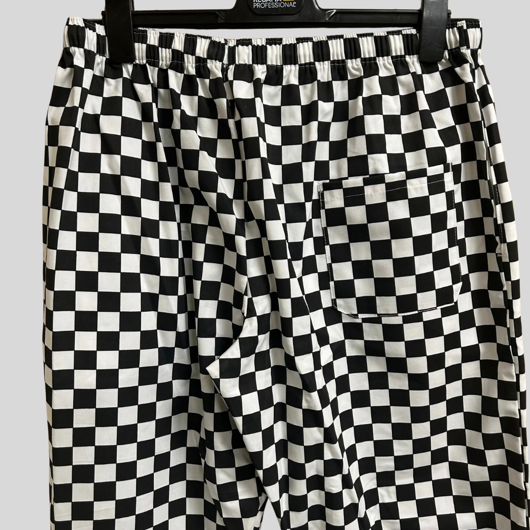 L & XL Harveys Oldham Chef Trousers – Black & White Check | TR13