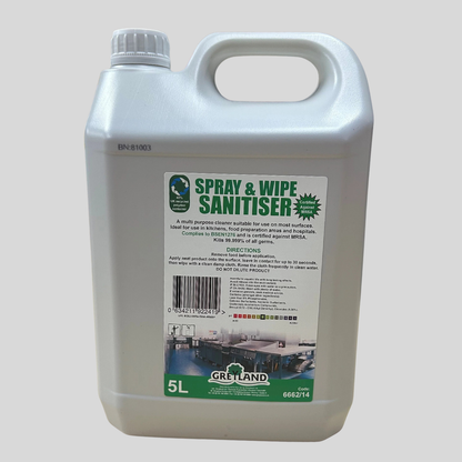Spray & Wipe Sanitiser 5ltr – Multi Purpose Surface Cleaner