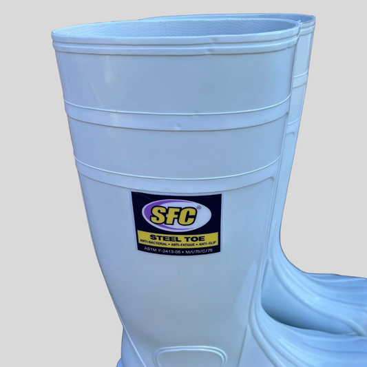 Size 9 White SFC Steel Toe Cap Wellies