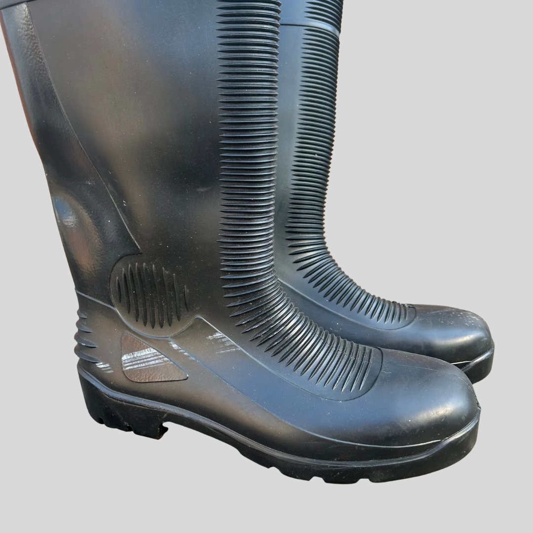Size 12 Site Black Ribbed Wellies