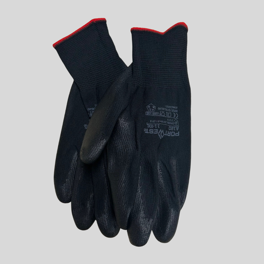 PortWest Black PU Palm Gloves