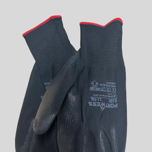 PortWest Black PU Palm Gloves